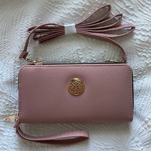 NEW Mauve Pink Wallet Wristlet Mini Crossbody
